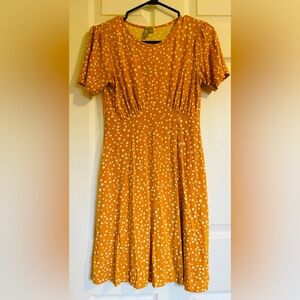 ASOS yellow polka dot dress